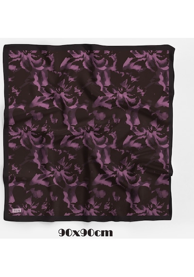 Ahenk Desen 90x90cm Organic Twill Eşarp/fular Siyah - Lila - Mor