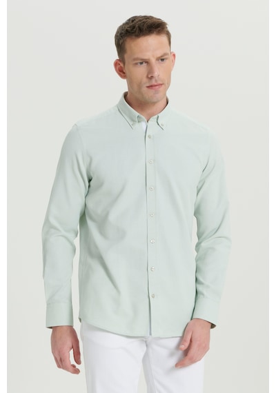 AC&Co / Altınyıldız Classics Erkek Yesıl Slim Fit Dar Kesim Klasik Yaka Pamuklu Armürlü Gömlek Yesıl Yeşil AC&Co / Altınyıldız Classics Erkek Yesıl Slim Fit Dar Kesim Klasik Yaka Pamuklu Armürlü Gömlek Yesıl Yeşil