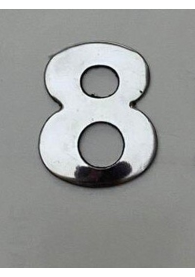 Kapı Numarası Krom Metal 4.2Cm No 8 Yapışkanlı