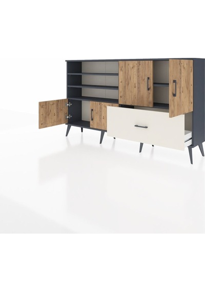Arges Konsol 5 Raflı Tek Çekmeceli 4 Kapaklı 176x30x99 Antrasit-ç Antrasit-çam/aytaşı Arges Konsol 5 Raflı Tek Çekmeceli 4 Kapaklı 176x30x99 Antrasit-ç Antrasit-çam/aytaşı