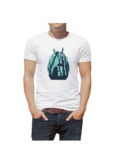 My Neighbor Komşum Totoro Baskılı Beyaz Erkek Tshirt (531007005)