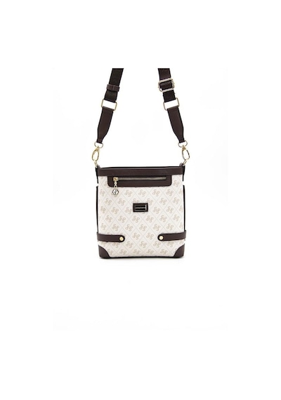 Silver Polo Sp1120 Kadın Çapraz Çanta Monogram Bej-kahve