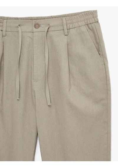 Koton Regular Fit Beli Lastikli Düğmeli Düz Paça Keten Karışımlı Chino Yazlık Pantolon Gri 6sam40003hw Koton Regular Fit Beli Lastikli Düğmeli Düz Paça Keten Karışımlı Chino Yazlık Pantolon Gri 6sam40003hw
