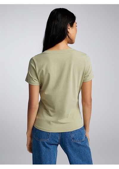 Superlife Kadın V Yaka Tshirt Spr24tsk45 Haki