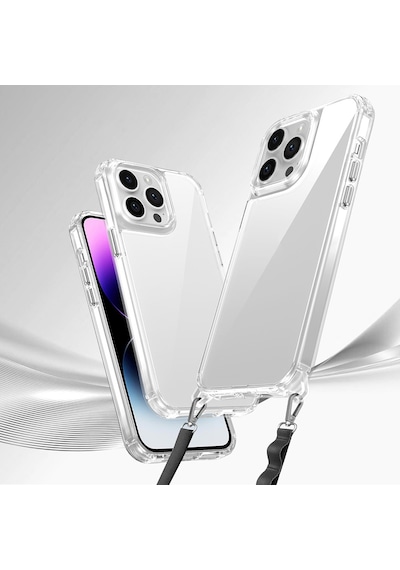 Zore İphone 14 Pro Kılıf Aihttgli Takılabilir Askı Aparatlı Ogaa Snap Silikon Kapak-şeffaf Şeffaf