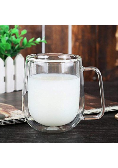 2 Adet 250 Ml Çift Cidarlı Borosilikat Cam Kupa Bardak Termisil Isıya Dayanıklı Şeffaf Kahve Çay Latte Espresso Fincanı Cam Bardak Seti çok renkli