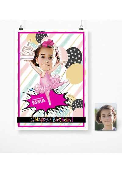 Bk Gift Kişiye Özel Doğum Günü Karikatür Afiş Poster 50 X 70 Cm. 5