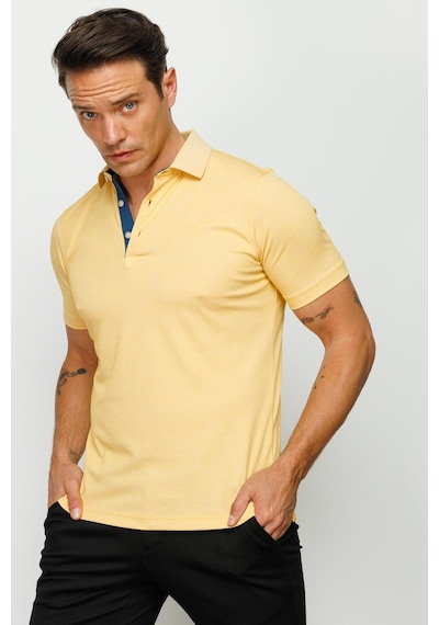 Erkek Polo Yaka T-shirt Sarı Sarı