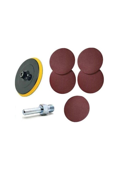 7 Parça 115 Mm Cırt Zımpara Spiral Avuç Taşlama Matkap Cırt Taban (412711608)