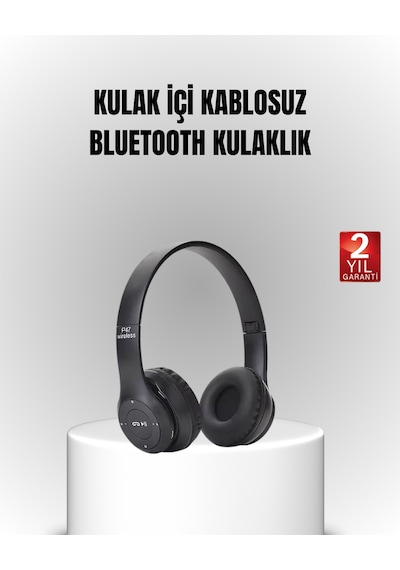 Bluetooth Kablosuz Kulaklık Extra Bass Tf Kart Mikrofonlu Ayarlanabilir Ergonomik Tasarım