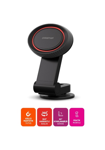 Polosmart Pbs155 Mıknatıslı Araç İçi Telefon Tutucu Siyah