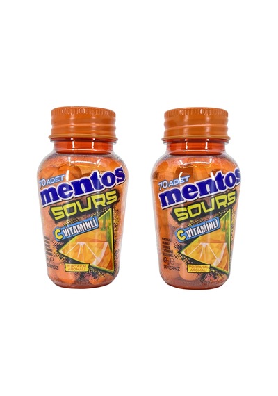 Mentos Sours Şekersiz Tatlandırıcılı C Vitaminli Portakal Aromalı Tablet Şekerleme 49gr X 2 Adet