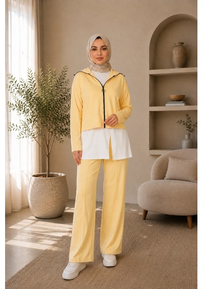 Unika Boutique Kadın Oysho Fermuar Detaylı 3 Lü Takım Sarı