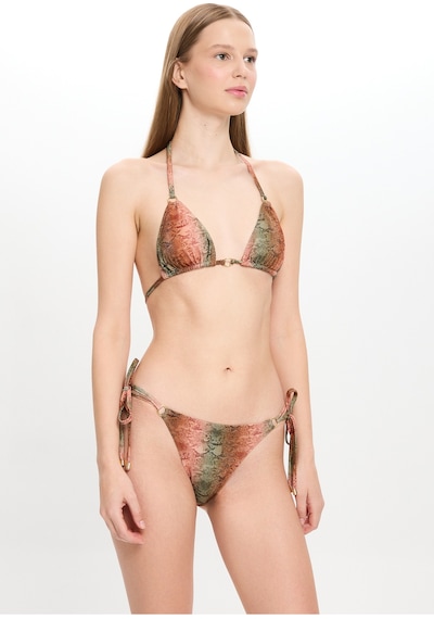 Toosalty Kadın Çok Renkli Yılan Desenli Küçük Üçgen Bikini 25sw009st Çok Renkli