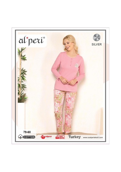 Alperi 79-60 Kadın Uzun Kol Pijama Takım PEMBE