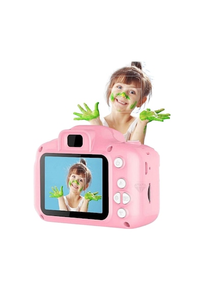 Dijital Renkli Ekran Çocuk Kamerası 1080p Hafıza Kartlı Şarjlı Video Resim Oyun Fotoğraf Makinesi
