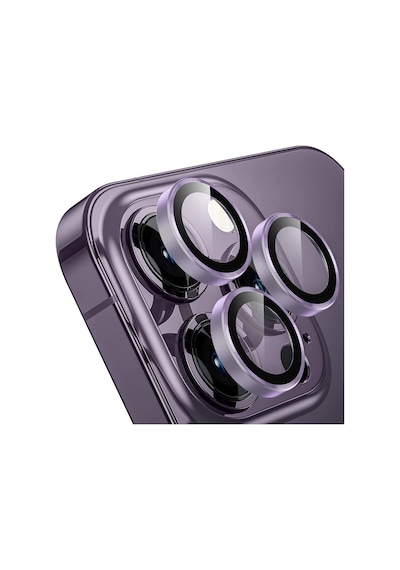 Buff Apple Uyumlu iPhone 13 Pro / 13 Pro Max Kamera Metal Lens Koruyucu Mor