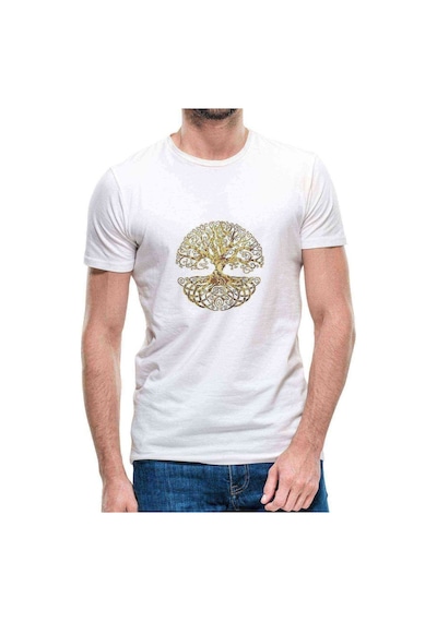 Silhouette Celtic Tree Erkek Beyaz Tshirt