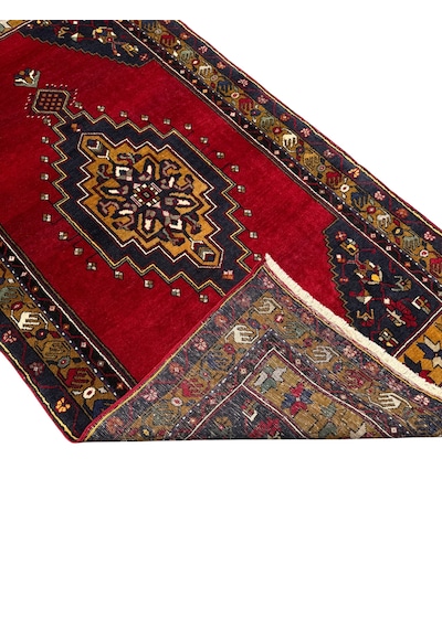 El Dokuma Sıfır Yahyalı Halısı 114x223 Kök Boya %100 Yün Halı Kırmızı