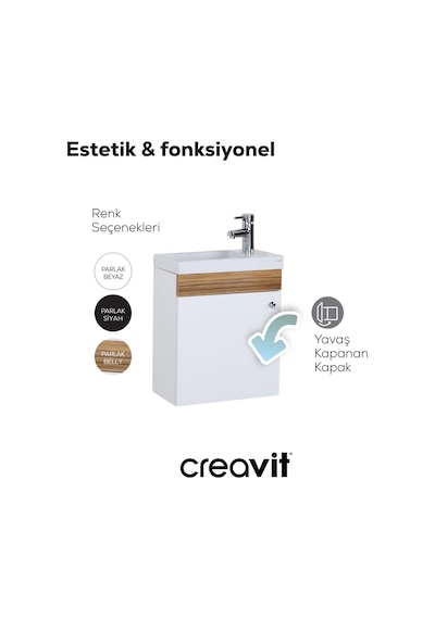 Creavit Elmas Lavabo Dolabı 45 Cm Beyaz-parlak Belly Beyaz - Legnano Creavit Elmas Lavabo Dolabı 45 Cm Beyaz-parlak Belly Beyaz - Legnano