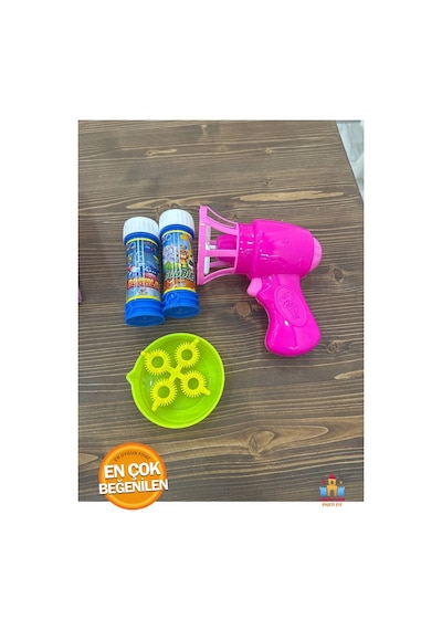 Pembe Renk Pilli Köpük Tabancası - Pilli Köpük Tabanca Pembe Bubble Gun