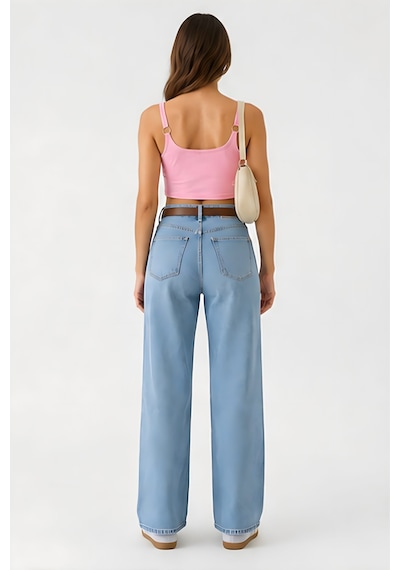 Lili Woman Kadın Pembe Halka Detaylı Crop Atlet E.9062