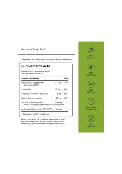 Immuno Complex With Ahcc And Pureway-c 30 Veg Capsules