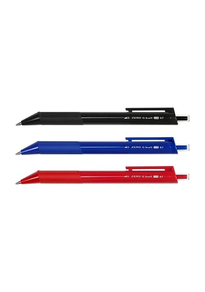Klasik Siyah Mavi Kırmızı Tükenmez Kalem 0.7 MM 3'lü Set