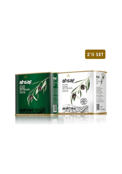 Ahsaf Natürel Sızma Zeytinyağı 500 ML Teneke + Soğuk Sıkım Zeytinyağı 500 ML Teneke