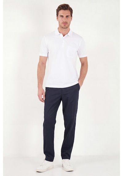 Buratti Pamuklu Regular Fit Göğüs Cepli Düğmeli Polo T Shirt Erkek Polo T Shirt 4565001 Beyaz