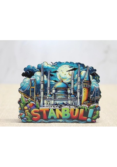 Ahşap İstanbul Temalı Magnet Alk4597 Çok Renkli