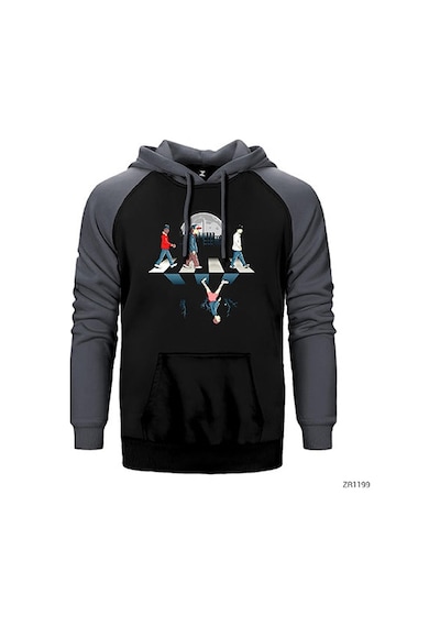 Stranger Things Team On Road Gri Renk Reglan Kol Sweatshirt / Hoodie
