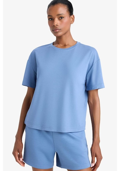 DeFactoFit Oversize Geniş Kalıp Bisiklet Yaka Sporcu Modal Kısa Kollu Tişört E2932AX25SMIN34