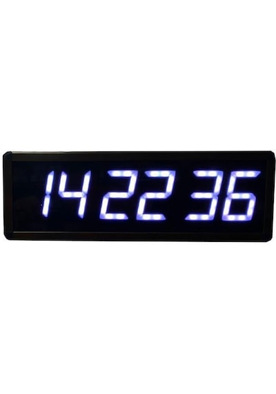 Sanec Wifi Senkronize Saniyeli Dijital Led Duvar Ve Masa Saat Derece Otomatik İnternet Saat Ayarlı, Beyaz Led, 15x50 Cm Beyaz