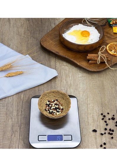 Tr Zln2984 Dijital Mutfak Tartısı, 5 Kg Kapasite, Lcd Ekran, Paslanmaz Çelik Platform, Gri Genel