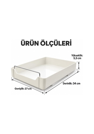 Dolap İçi Raylı Organizer Çekmece, Çekilebilir Plastik Dolap Düzenleyici, Mutfak Banyo Dolap İçi Organizer, Raylı Saklama Sepeti