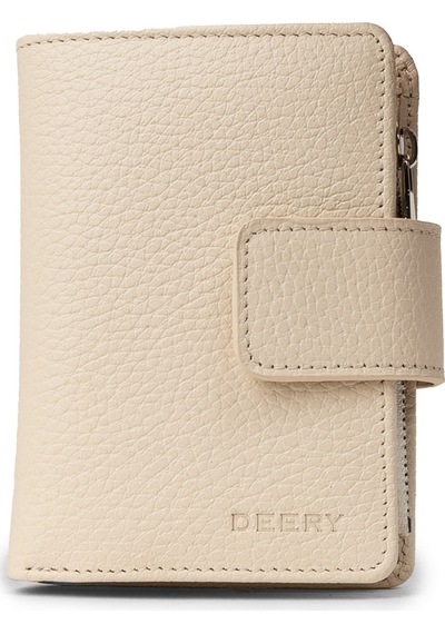 Deery Hakiki Deri Bej Dikey Kadın Cüzdanı - 00918zbejz01 Bej