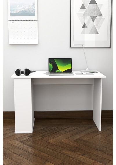 Ergonomik Çalışma Masası, Kitaplık Ve Kapaklı Depolama Alanı İle Modern Tasarım Beyaz Beyaz Ergonomik Çalışma Masası, Kitaplık Ve Kapaklı Depolama Alanı İle Modern Tasarım Beyaz Beyaz