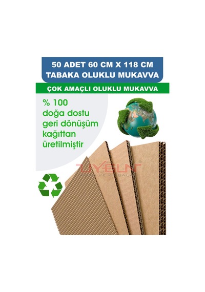 50 Adet 60cm X 118cm Baskısız Tabaka Oluklu Mukavva, Çocuk Etkinlik Kartonu, Maket Kartonu, Kargo Kartonu
