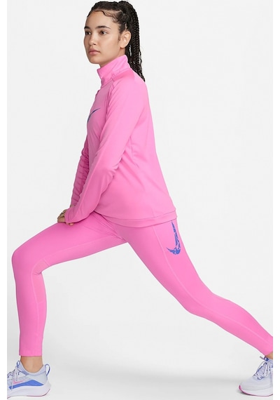 Nike Dri Fit Fast Mid Rise 7/8 Leggings Tight Kadın 3 Cepli Spor Tayt Pembe Pembe