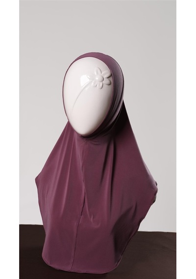 Hürrem Bone Violet Pratik Hazır Geçmeli Genç Tesettür Bone Sandy Kumaş Düz Hijab 2312 21 Violet