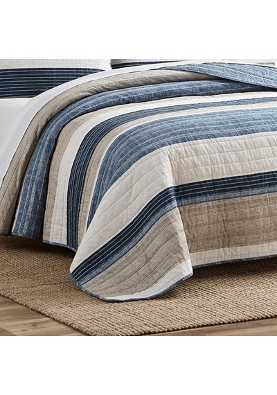 Quilt Set - 100 Reversible All Season Bedding Includes Matching Shams Blue Diğer