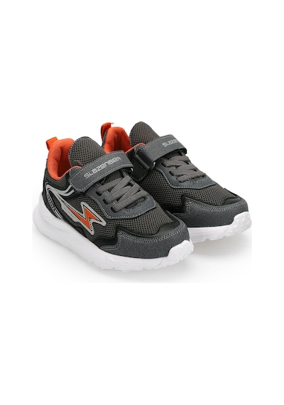 Slazenger KAORU IN Çocuk Cırt Cırtlı Koyu Gri - Turuncu Sneaker