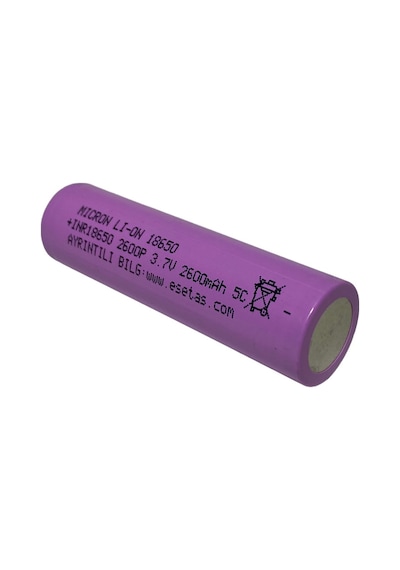 Lityum 18650 3.7 V  2600 MaH 5C Lityum Şarj edilebilir Pil 2 Adet