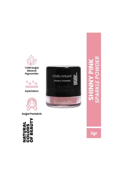 Bade Natural Sparkle Powder Shinny Pink Toz Işıltılı Allık Doğal