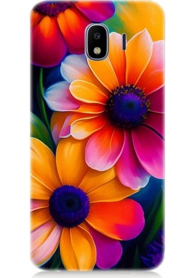 Samsung Galaxy J4 Duo Uyumlu Soft Renkli Çiçekler Desenli Silikon Kılıf