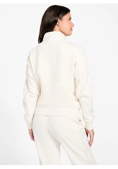 Guess V5bq15kcx22 Octavia High Neck Full Zip Kadın Sweatshirt Krem