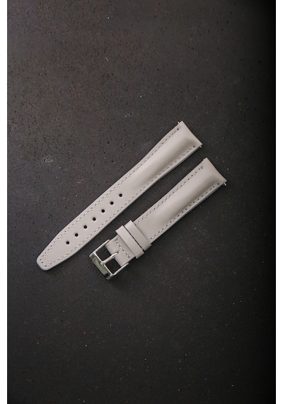 Hakiki Deri 18mm Akıllı Pimli Saat Kordonu Gri