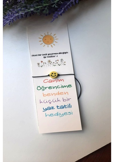 Okul Yaz Tatili Hediyesi - 10 Adet Ayraç Ve Bileklik - Emoji Çok Renkli