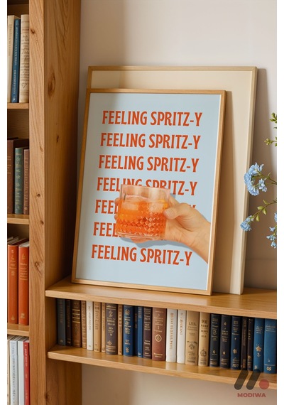Feeling Spritzy Tipografi, Ahşap Çerçeveli Duvar Tablosu - Mutfak Dekorasyonu